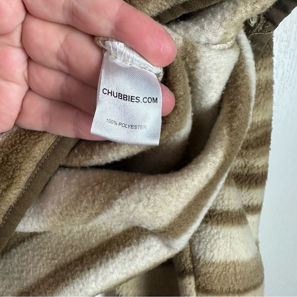 Chubbies Brown Stripes The Hipnotizer Warm Fleece Kangaroo Front Pocket Hoodie S - Picture 12 of 16